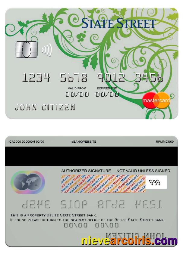 Belize State strret bank mastercard